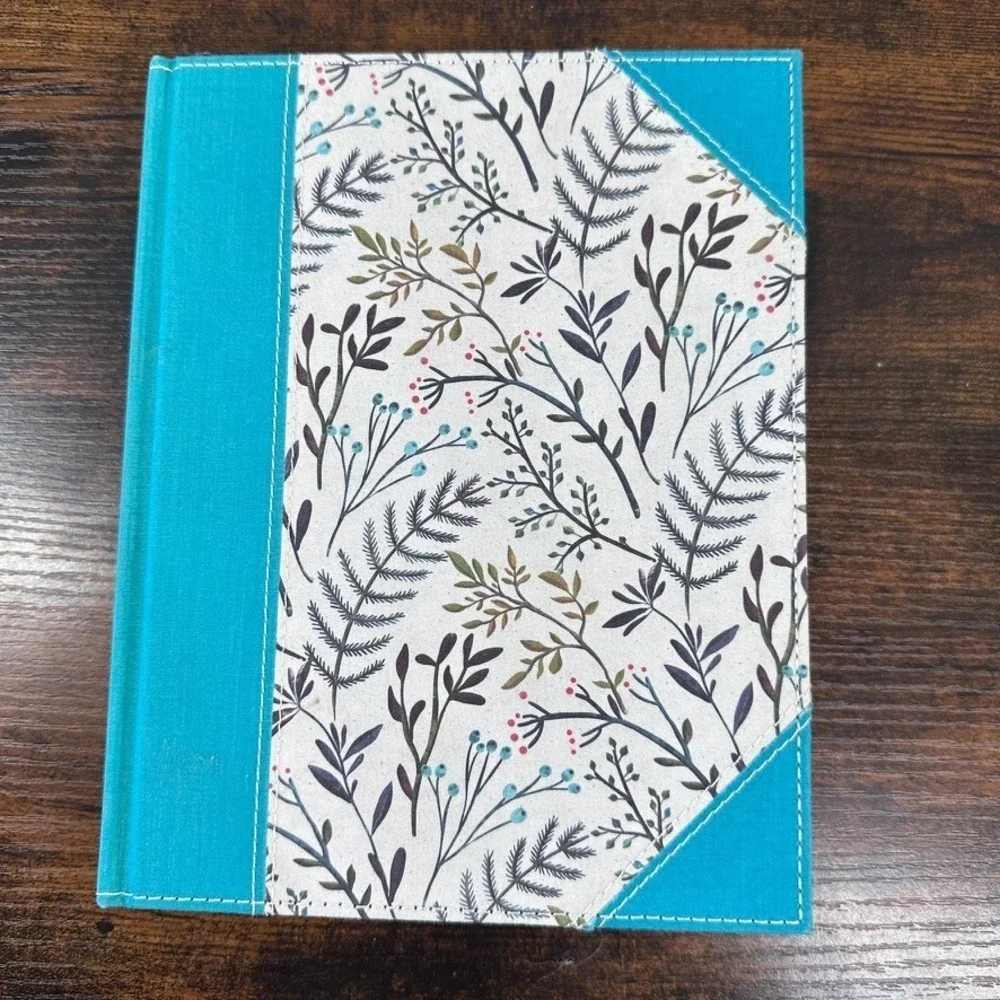 NKJV Journal the Word Bible Cloth Blue Floral Christianity Jesus Religion God
